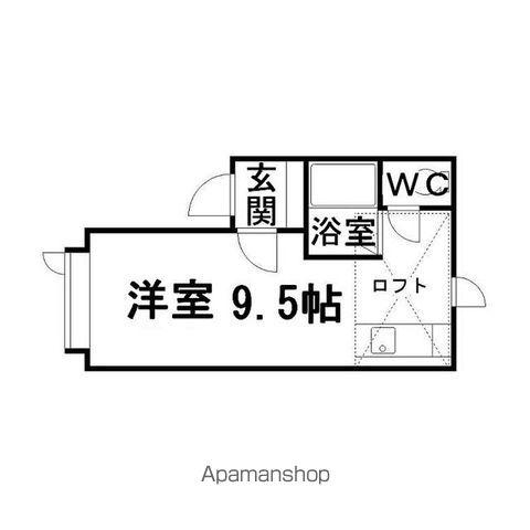メゾンドKⅢ(ワンルーム/2階)の間取り写真