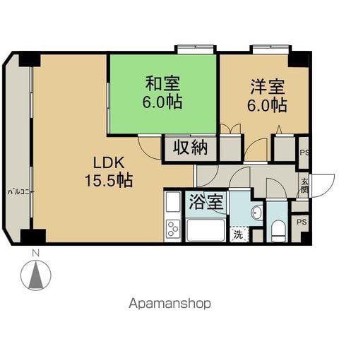 ベルビュー支倉(2LDK/8階)の間取り写真