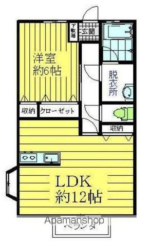 プランドゥ大刀洗C棟(1LDK/2階)の間取り写真