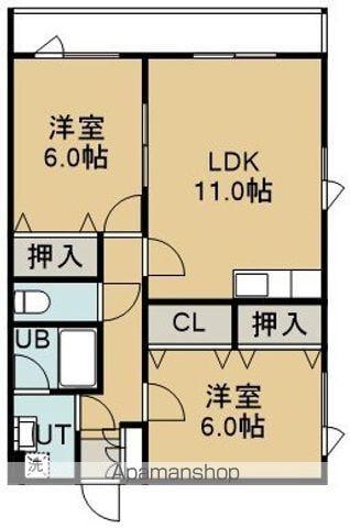 マンションSK(2LDK/3階)の間取り写真