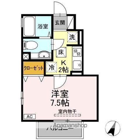 メゾン・ド・リヴェール(1K/1階)の間取り写真