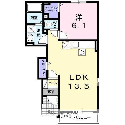 メゾン・ド・ローズ(1LDK/1階)の間取り写真
