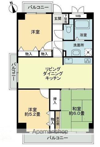 スカール太田(3LDK/6階)の間取り写真