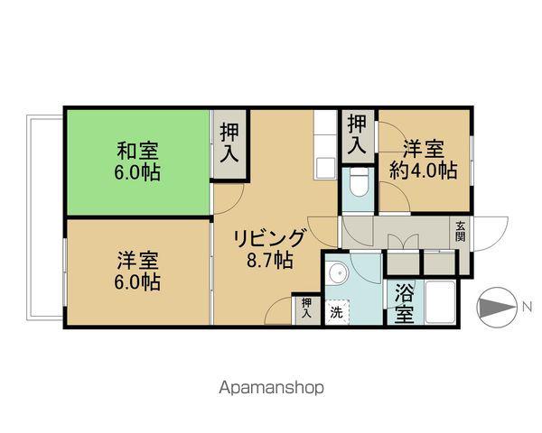 レジデンス小林(3DK/2階)の間取り写真