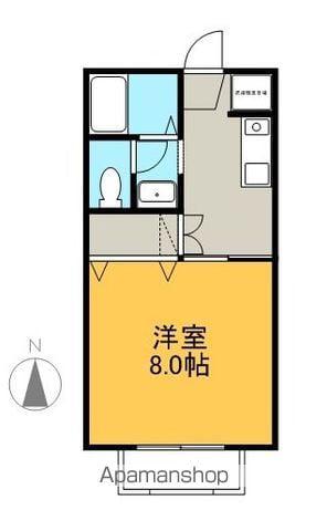 アルバビエントA(1K/2階)の間取り写真