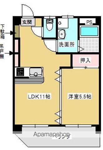 サンハイツときわ(1LDK/2階)の間取り写真
