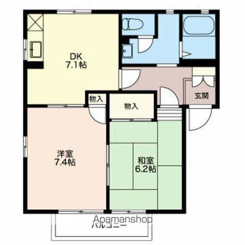 ファミール(2DK/2階)の間取り写真