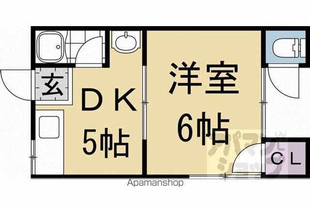 東丸太町マンション(1DK/3階)の間取り写真