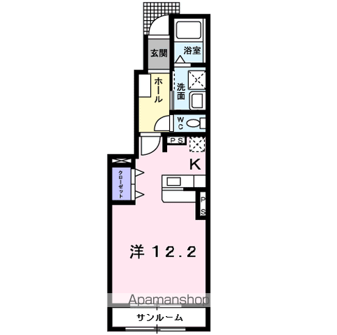 トレフル A棟(1K/1階)の間取り写真