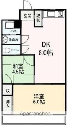 寺町マンション(2DK/2階)の間取り写真