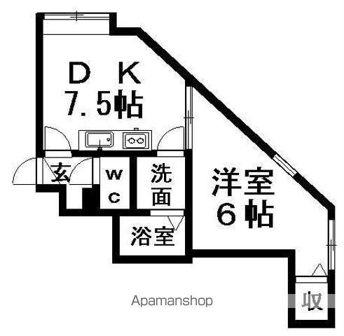カーサ月寒(1DK/2階)の間取り写真