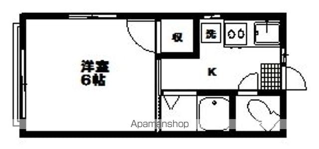 メゾン川内A棟(1K/1階)の間取り写真