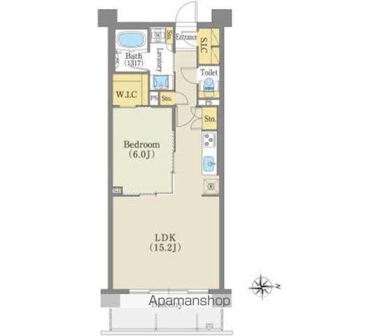 アデグランツ藤が丘(1LDK/4階)の間取り写真