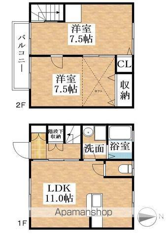 スリーペア(2LDK)の間取り写真