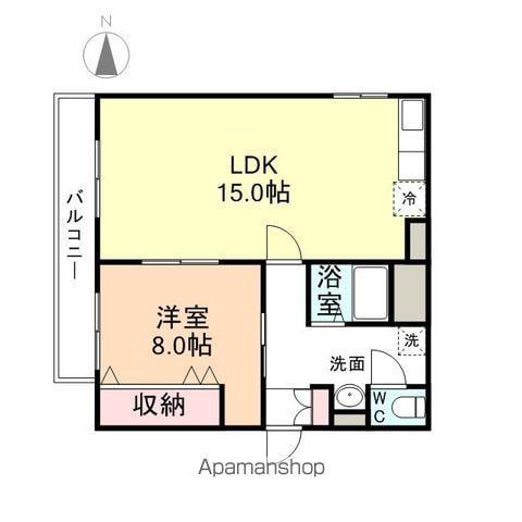 シティハイツ安野屋(1LDK/1階)の間取り写真
