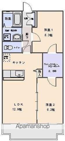 ドルチェ(2LDK/1階)の間取り写真