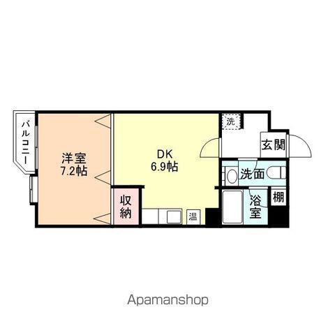 メロディーハイム富山丸の内(1DK/2階)の間取り写真