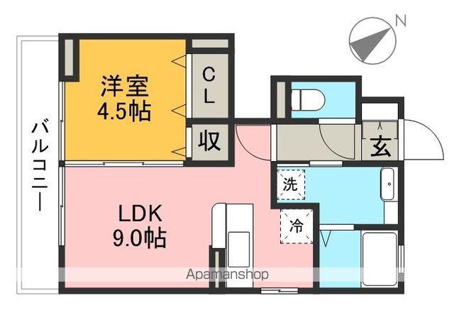 モンブランⅡ(1LDK/1階)の間取り写真