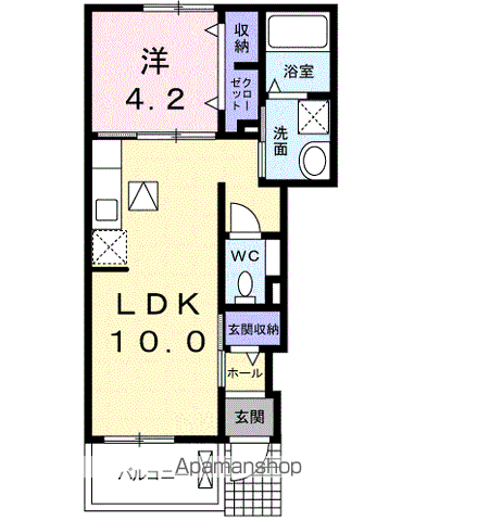 プロスペリータ(1LDK/1階)の間取り写真