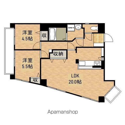 エーデル坂町(2LDK/7階)の間取り写真