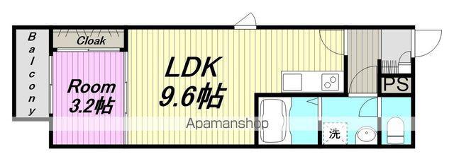 LECOCON春日井Ⅲ(1LDK/2階)の間取り写真