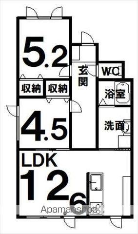 LIENⅡ(2LDK/1階)の間取り写真