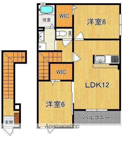 イーストゲートA(2LDK/2階)の間取り写真