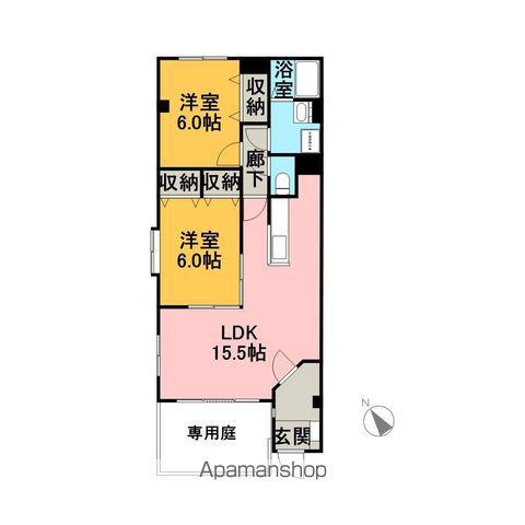 エスポワールⅡ(2LDK/1階)の間取り写真