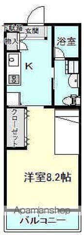 つかさB棟(1K/1階)の間取り写真