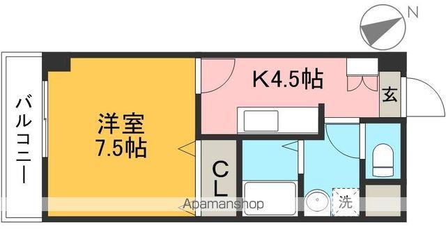 スカイブルー潮江(1K/7階)の間取り写真