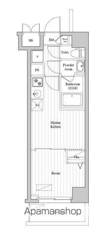 ハーモニーレジデンス東京大島ザ・ガーデン(1DK/1階)の間取り写真