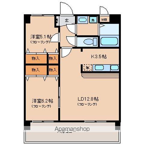 アラ・ブレーヴェ(2LDK/1階)の間取り写真