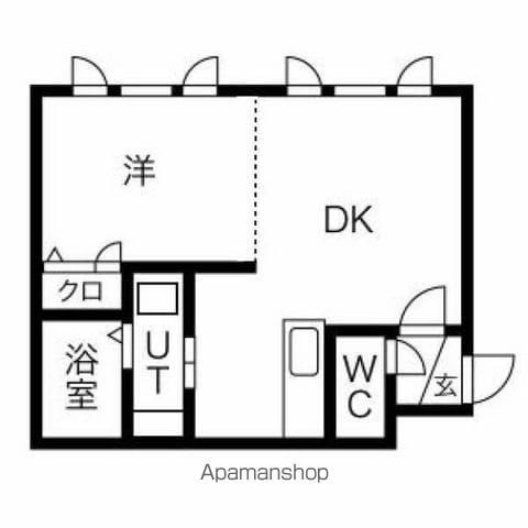 フォーチュネイトフィールド(1LDK/4階)の間取り写真
