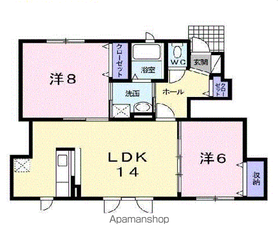 レラメール(2LDK/1階)の間取り写真