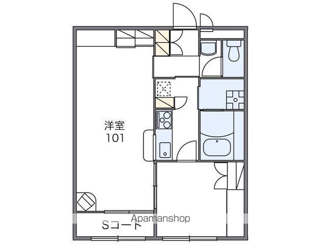 レオパレス勝浦川(1LDK/2階)の間取り写真