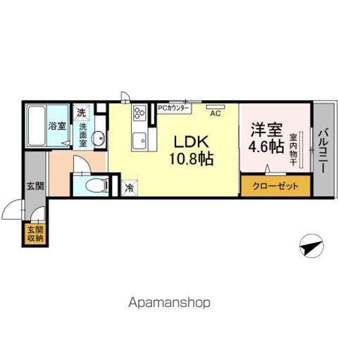 アネシス寺家A・B A棟(1LDK/3階)の間取り写真