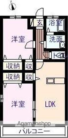 ウィズハイム曙(2LDK/1階)の間取り写真