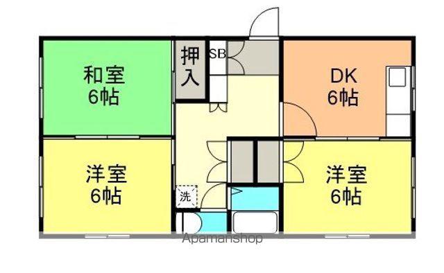 メゾン白雪(3DK/1階)の間取り写真