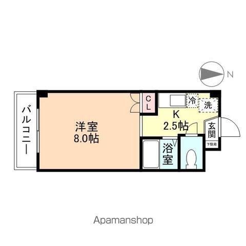 メディーナ杉谷21(1K/2階)の間取り写真
