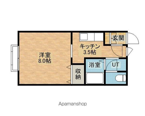 メゾンドミュゲ(1K/2階)の間取り写真