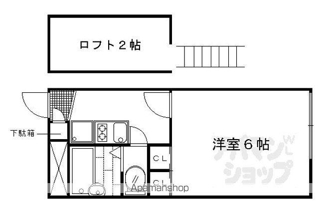 レオパレス堀川(1K/2階)の間取り写真