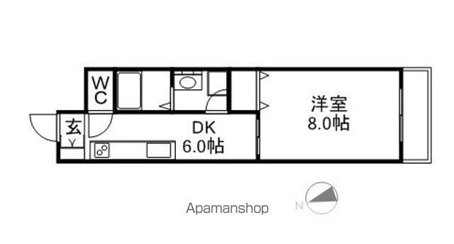 ケープハイツⅡ(1DK/1階)の間取り写真