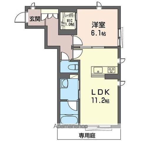 XIV D(1LDK/1階)の間取り写真