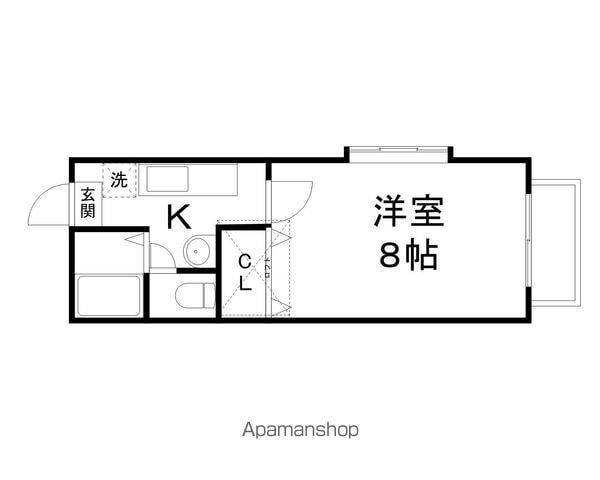 サンハイツ東勝山(1K/2階)の間取り写真