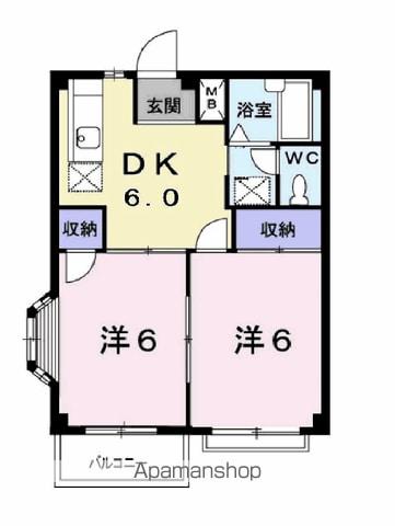 ルミエール正木B(2DK/2階)の間取り写真