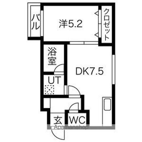 シャリテ元町(1DK/3階)の間取り写真