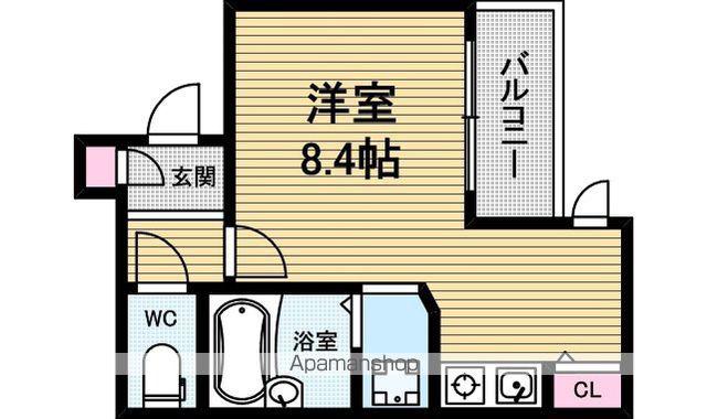 クレール上本町(ワンルーム/8階)の間取り写真