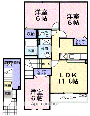 プリムラ(3LDK/2階)の間取り写真