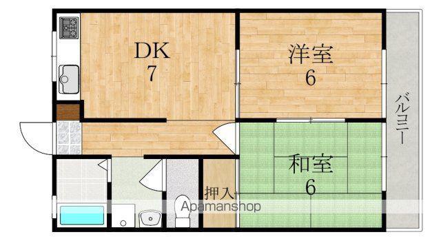 ルルデハイツⅡ(3DK/2階)の間取り写真