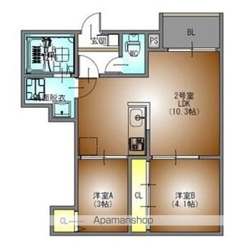 REGALEST瑞穂区役所(2LDK/地下階)の間取り写真